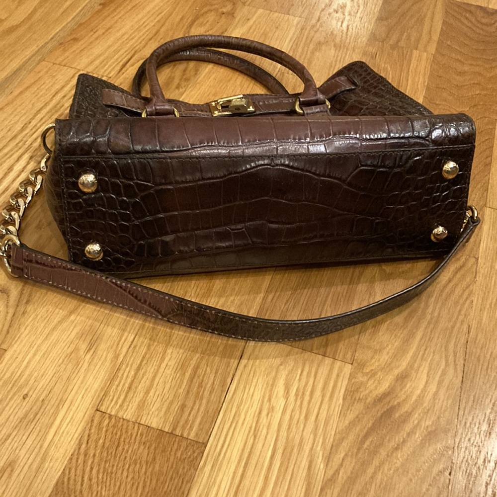 Michael Kors Brown Leather Crocodile Purse - EUC - Picture 5 of 12